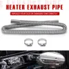 200cm 78" Car Air Parking Heater Exhaust Pipe with 2 Clamps Fuel Tank Exhaust Pipes Hose Tube Stainless Steel For Diesel Heaters PQY-SXG03