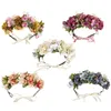 Rose Flower Headband Handmade Flowers Floral Garland Hair Band Crown Tiara Decoration Adjustable Women Girls Headdress For Party