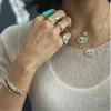 2022 Nieuwe mode Trendy 18K Gold vergulde Turkse Evil Eye Ketting Lucky Girl Gift Baguette kubieke zirkonia turquoise geomstone topkwaliteit boze eye sieraden