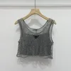 Parlak Rhinestone Mesh Yelek Elbiseleri Temel Etek Tasarımcı Marka Ladies Partisi Gece Kulübü Silver Dress2121