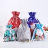 2023 Nya juldekorationer Gift Wrap DrawString Bag Aluminium Foil Candy Packaging Bag