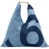 Bags MM6 women Japanese large capacity Fashion Blue Denim print handbag Shopping Tote Bag 220420