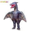 Costume de poupée mascotte ptérodactyle volant gonflable Costumes gonflables d'Halloween pour adulte Dino T-REX hommes Triceratops robe complète bleu vert