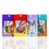 100pcs lot Gradient Color Flat Zipper Bags Aluminum Foil Pouch Cosmetics Gift Retail Bags with Hang Hole
