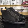 Nit sneakers besatt spikar skor män kvinnor casual skor modeplattform insider sneaker svart vitt silver läder höga stövlar storlek 34-48