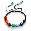Bracelets à breloques 10mm coloré Yoga Chakra Bracelet améthyste boule d'oeil de tigre tricoté à la main bracelet réglable femmes cadeauCharme charmeCharme Inte22