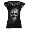 Plus Size Goth Graphic Lace T Shirts for Women Gothic Clothing Black Grunge Punk Tees Ladies Y2k Short Sleeve Tops Summer Tshirt 220708