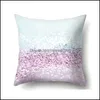 Taie d'oreiller Fournitures de literie Textiles de maison Jardin Ll Taie d'oreiller Couleur unie Glitter Sier Paillettes Bling Throw Pill Dhtin