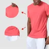 Zomer Solid Color Quick Dry Fitness Sports T-shirt Tops voor heren Gym Korte mouw Outdoor Running Basketball T-shirt T-shirt 72