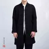 2022 Çin Ulusal Tarzı Uzun Windbreaker Ceket Erkekler Sokak Giyim Uzun Ceket Erkekler Hip Hop Vintage Kimono Ceket Ceket 4xl L220706