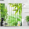 Tende da doccia Pietra nera Viola Orchidea Bambù verde Zen Cigno Fiori Stile cinese Set di tende da bagno impermeabili Arredamento bagno Doccia