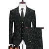 Blazer Pants Vest Men Suits Wedding Dress Floral Print 3 조각 세트 남성 고급스러운 Bronzing Blazers 재킷 코트 바지 Waistcoat 220520