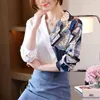 Women's Blouses & Shirts Contrasting Color Stitching V-neck Blouse Spring And Autumn 2022 Temperament Chiffon Long-sleeved Shirt Design Nich