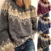 Pulls pour femmes Pull Casual Imitation Mohair Acrylique Gros Fil Jacquard Femmes Pull Haute Température Réglage À Manches Longues Dame Sweat