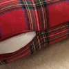 クッション/装飾的な枕45×45cmの古典的な格子縞赤い投げの偽の偽物、Chrismasクッション、装飾的なソファーケース、ソファ・ソファのクッションカバーW220412