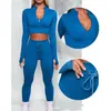 2/3/4Pcs Yoga Set Gym Clothing Workout Clothes For Women Padded Zipper Sports Bra Crop Top High Waist Leggings Yoga Fitness Suit 220513