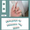 Valse nagels 24 -stcs/set modester draagbare ronde kop Franse nep volledige omslagdruk op kunstmatige nagel tips manicure toolfalse