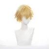 Anime Chainsaw Man Denji Cosplay Halloween Wig Short Gold Costume Party Heat Hair Hair Cap + Wig Cap H220512