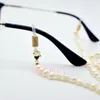 Cadena de gafas mejorada, cadena y collar de doble propósito, perlas blancas naturales, accesorios, collar de mujer W220422