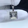 Kedjor Sterling Silver Necklace 2CT Princess Square Moissanite Pendant D Color Passed Diamond Test Women Engagement Luxury Jewelrychains