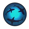 Dywany Blue Ocean Sharks Okrągły obszar Dywan Śmieszne zwierzę bez poślizgu Chłonność Dartowa dywan podłogowy do salonu do sypialni wystrój domu