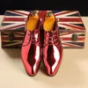 Patent Leather Men Trouwschoenen Goudblauw rood witte oxfords schoenen ontwerper puntige teen jurk schoenen groot formaat 37-48 220720