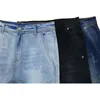 Jeans masculin 22SS Fashion High Street Blue bleu noir Y2K Streetwear Stretch Leggings Mid Waist Skinny Denim pantres