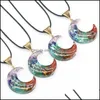 Kunst en ambachten Crescent Pendant 7 Chakra's orgoniet Stone ketting