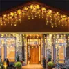 Strings Heavy Duty Outdoor Garland Christmas Light Led Curtain Icicle String Lights For Wedding Garden Square Holiday DecorationsLED