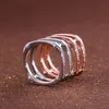 Anéis de casamento huitan geométrico punk acessórios estilosos dedo gadget três cores disponíveis com jóias de design de zircon stone hollow wynn22