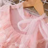 Spring Girls Clothing Elegant Lace Wedding Dress Flower Princess Party Pageant Tulle Gown Kid Clothes 3-8Years 220422