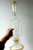 19 inch Yellow Glass Water Bong Hookah Oil Dab Rigs Recycler Filters Smoking Pipes with 14mm female joint