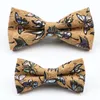 Kowarnia Moda Modna Childlen Cork Drewniany krawat Zestaw ręcznie robiony stały kolor Lśnią kwiatową szyjkę Bowtie Butterfly Accessories Bow