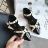 Flat Kids Sandal Girl's Summer с обувью новые девочки сандалии детские заклепки.