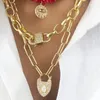 Chokers Natural Jewelry Quartz Gold CZ Crystal Zircon Pave Stone Carabiner Srping Locket Clasp Red Green Agate Necklace Beaded WomenChokers