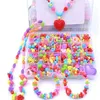 Jewelery Making Kit DIY Colorful Pop Beads Set Creative Handmade Gifts Acrylic Lacing Stringing Necklace Bracelet Crafts for kids 247S