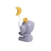 Altre forniture per feste festive 1pc Ornamento in resina Simpatico elefante Decorazione per torte Topper Stella Luna Statua Ornamenti Artigianato Dessert Decorazioni per la casa