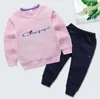 1-13 jaar kinderen peuter jongenskleding set modemerk logo print lange mouw top met broek kinderen baby herfst outfit pakken