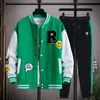 Men's Tracksuits Spring Autumn Suit Casual Moda Men Desenta Jaqueta de beisebol Hip Hop Sports Sortos de jovens coreanos de duas peças