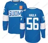 Sj98 2016 Coupe du Monde de Hockey Finland Team Jersey Komarov Granlund Haula Ristolainen Filppula Vatanen Rask Jokinen Hommes Femmes Jeunesse Custom Hoceky