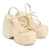 Новая женская бренда платформа высокая Wegdes Heels Shoes Sandal