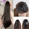 Długa falista prosta klips pazurowy na kucykach Włosy Syntetyczne dla kobiet kucyk ogon do włosów14271502809392