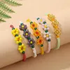 Beaded Strands Korean Söta blommor Daisy Armband Transparent färgglada handgjorda elastiska armband för kvinnor smycken Kent22