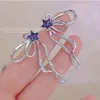 2022 Dangle & Chandelier Zircon micro-inlaid silver needle earrings liquid butterfly metal tassel earrings