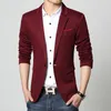 Slim Fit Casual Куртка хлопок Мужчины Blazer Куртка Одно кнопка Серый Мужской Костюм Куртка Осенняя Лоскутное Пальто Мужской Люкс 220409