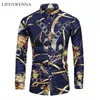 Lifenwenna 6xl 7xlシャツ男性ファッション性格プリント長袖シャツメンズカジュアルプラスサイズの花ビーチハワイアンシャツ220401