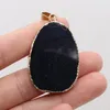 Pendant Necklaces Natural Stone Gem Oval Black Agate Handmade Crafts DIY Necklace Bracelet Earring Accessories For Woman Size 29x42mm