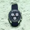 Bioceramic Planet MERCURY ساعات رجالية كاملة الوظائف Quarz Chronograph Watch Mission To Moon 42 مللي متر نايلون ساعة فاخرة إصدار محدود ساعات يد زوجين رئيسية