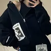 Zip up hoodie grunge estetiska kläder överdimensionerade tröja med dragkedja vintage y2k toppar kawaii kappa vår höst streetwear 220727