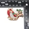 30 Pz/lotto Spille Personalizzate Moda Smalto Rhinesone Forma di Slitta Di Natale Pin Per Regalo di Natale/Decorazione